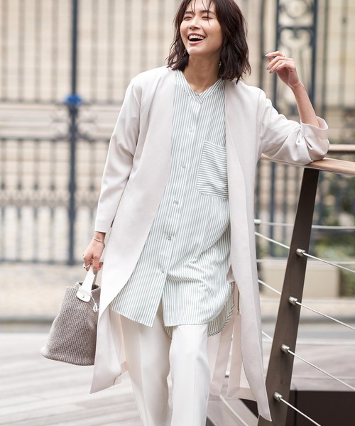 RIVE DROITE（リヴドロワ）の「ストライプチュニックシャツ（シャツ/ブラウス・レディース・ミント/バイオレット・FREE）」の11枚目の写真