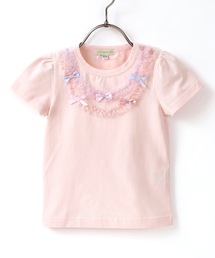 panpantutu（パンパンチュチュ）の「UVcut チュールリボントップ/ジュエリー(半袖)(80-100cm)（Tシャツ/カットソー・キッズ）」