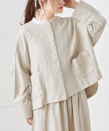 麻レーヨンツイルジャケット