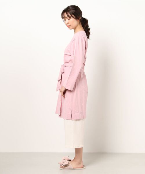 northerly（ノーザリー）の「コットンジャージーローブ（ガウン/バスローブ・レディース・ネイビー/ブラック/ピンク・MEDIUM）」の4枚目の写真