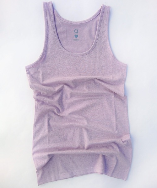 Q（キュー）の「ラメスリムタンク（タンクトップ・レディース・ライトグレー/ブラック/ベージュ/ラベンダー/ライトグリーン/サーモンピンク/ブルー・MEDIUM）」の6枚目の写真