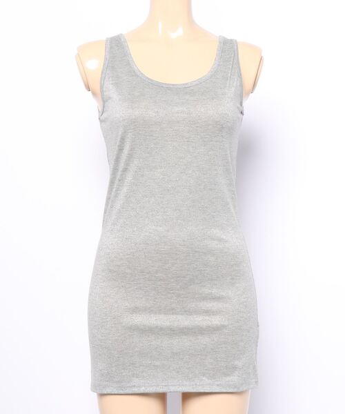 Q（キュー）の「ラメスリムタンク（タンクトップ・レディース・ライトグレー/ブラック/ベージュ/ラベンダー/ライトグリーン/サーモンピンク/ブルー・MEDIUM）」の10枚目の写真