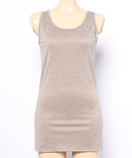 Q（キュー）の「ラメスリムタンク（タンクトップ・レディース・ライトグレー/ブラック/ベージュ/ラベンダー/ライトグリーン/サーモンピンク/ブルー・MEDIUM）」の12枚目の写真