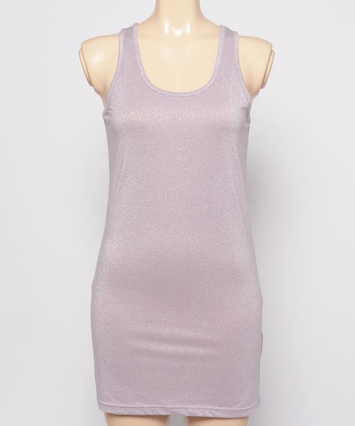 Q（キュー）の「ラメスリムタンク（タンクトップ・レディース・ライトグレー/ブラック/ベージュ/ラベンダー/ライトグリーン/サーモンピンク/ブルー・MEDIUM）」の17枚目の写真