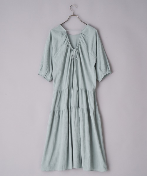 CIAOPANIC(チャオパニック)の「バックオープンティアードワンピース(ワンピース・レディース・サックスブルー/ピンク/ホワイト・FREE)」の11枚目の写真