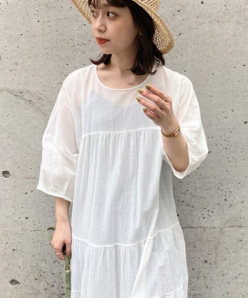 CIAOPANIC(チャオパニック)の「バックオープンティアードワンピース(ワンピース・レディース・サックスブルー/ピンク/ホワイト・FREE)」の22枚目の写真