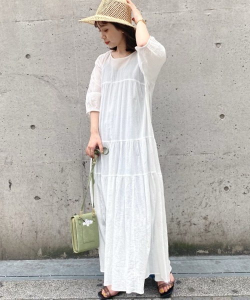 CIAOPANIC(チャオパニック)の「バックオープンティアードワンピース(ワンピース・レディース・サックスブルー/ピンク/ホワイト・FREE)」の20枚目の写真