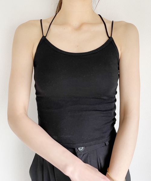Alite cloth（アリーテクロス）の「Vネックシフォンインナーシンプルキャミソール（キャミソール・レディース・ホワイト/ピンクベージュ/ブラック・FREE）」の6枚目の写真