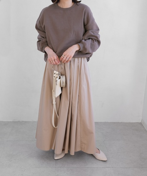 ANDJ(アンドジェイ)の「ブロードボリュームマキシスカート(スカート・レディース・イエロー/アイボリー/グレイッシュベージュ・M)」の9枚目の写真