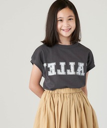 ＆yam | USAコットン カレッジロゴ フレンチスリーブTシャツ【親子お揃い/リンクコーデ】(Tシャツ/カットソー)