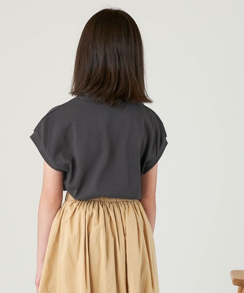 &yam(アンドヤム)の「USAコットン カレッジロゴプリント フレンチスリーブTシャツ【親子お揃い/リンクコーデ】(Tシャツ/カットソー・キッズ・ホワイト/ピンク/ブラック/ベージュ・150-160cm/110-120cm/140-150cm/120-130cm/130-140cm)」の11枚目の写真