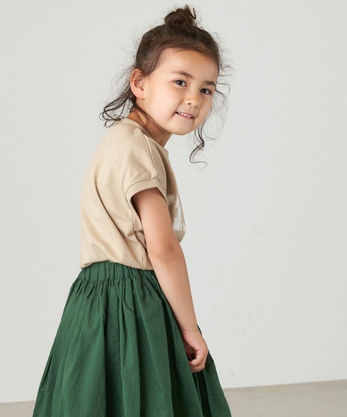 &yam(アンドヤム)の「USAコットン カレッジロゴプリント フレンチスリーブTシャツ【親子お揃い/リンクコーデ】(Tシャツ/カットソー・キッズ・ホワイト/ピンク/ブラック/ベージュ・150-160cm/110-120cm/140-150cm/120-130cm/130-140cm)」の15枚目の写真