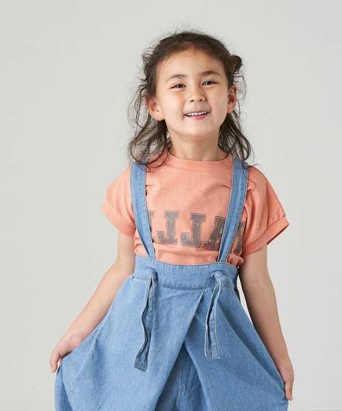 &yam(アンドヤム)の「USAコットン カレッジロゴプリント フレンチスリーブTシャツ【親子お揃い/リンクコーデ】(Tシャツ/カットソー・キッズ・ホワイト/ピンク/ブラック/ベージュ・150-160cm/110-120cm/140-150cm/120-130cm/130-140cm)」の19枚目の写真