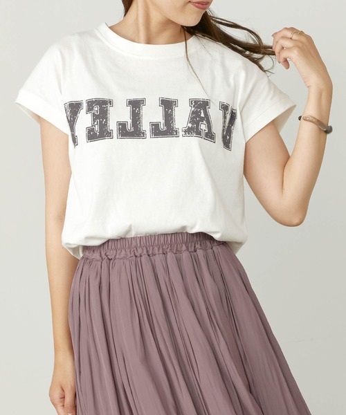 &yam(アンドヤム)の「USAコットン カレッジロゴプリント フレンチスリーブTシャツ【親子お揃い/リンクコーデ】(Tシャツ/カットソー・キッズ・ホワイト/ピンク/ブラック/ベージュ・150-160cm/110-120cm/140-150cm/120-130cm/130-140cm)」の8枚目の写真