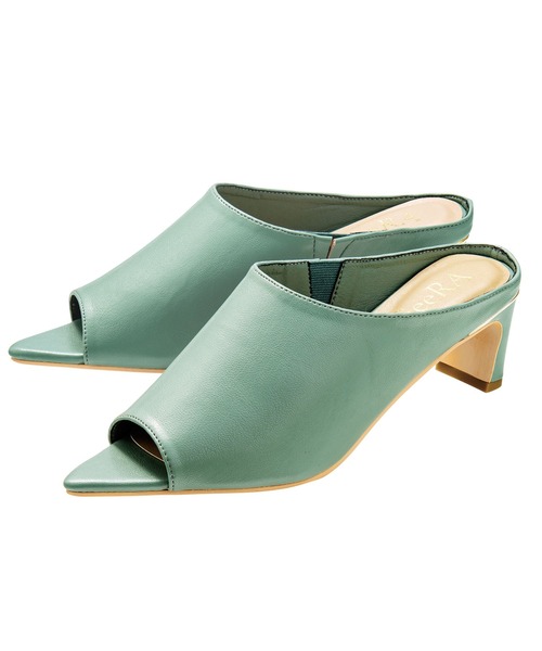 お値下げ中！！　ohga スムースレザーミュール　Mサイズ　新品未使用♡ Bing Pump Flat|Latte/ブラック パテントレザー・フラット