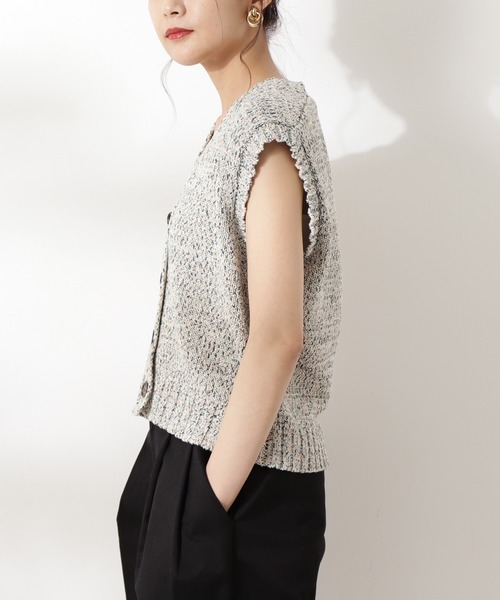 N.（N. Natural Beauty Basic）（エヌエヌナチュラルビューティーベーシック）の「◆ボタン付ニットベスト（ベスト・レディース・ブラック/クリーム/ホワイト系その他・MEDIUM）」の11枚目の写真