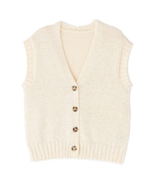 N.（N. Natural Beauty Basic）（エヌエヌナチュラルビューティーベーシック）の「◆ボタン付ニットベスト（ベスト・レディース・ブラック/クリーム/ホワイト系その他・MEDIUM）」の18枚目の写真