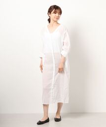 earth music&ecology | コットン楊柳レースアップワンピース ＊(ワンピース)