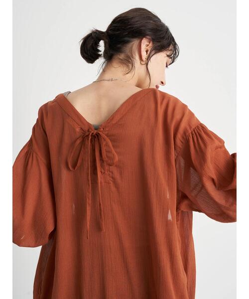 earth music&ecology（アースミュージックアンドエコロジー）の「コットン楊柳レースアップワンピース ＊（ワンピース・レディース・ブラック/オフホワイト/グリーン/テラコッタ/イエロー/ラベンダー・FREE）」の14枚目の写真