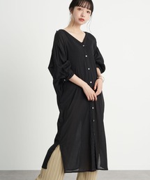 earth music&ecology | コットン楊柳レースアップワンピース ＊(ワンピース)