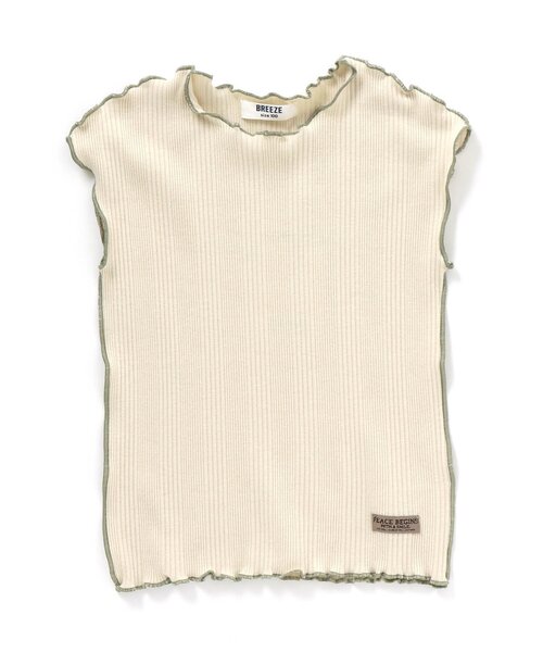 BREEZE(ブリーズ)の「【WEB限定】メロウリブフレンチTシャツ(Tシャツ/カットソー・キッズ・チャコール/オレンジ/ピンク/アイボリー/ターコイズブルー/イエロー・140/80/90/120/130/100/110)」の2枚目の写真