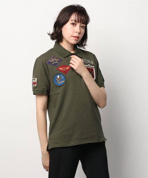 AVIREX(アヴィレックス)の「トップガン ポロシャツ/TOP GUN POLO SHIRT/アヴィレックス/AVIREX(ポロシャツ・レディース・オレンジ/ネイビー/オリーブ・MEDIUM/LARGE/X-LARGE)」の2枚目の写真