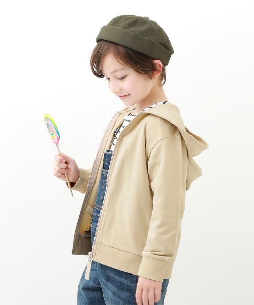 devirock(デビロック)の「無地スウェットジップパーカー(パーカー・キッズ・スモークピンク/カーキ/ネイビー/ヘザーチャコール/ブラック/ライトパープル/パープル系その他/ベージュ/ブルー系その他/グリーン系その他/杢グレー/モカ/グリーン系その他2/ラベンダー/オートミール・80cm/90cm/100cm/110cm/120cm/130cm/140cm/150cm/160cm)」の6枚目の写真