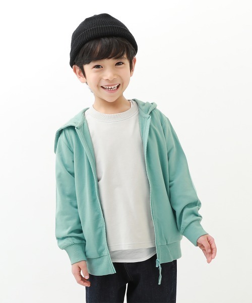 devirock(デビロック)の「無地スウェットジップパーカー(パーカー・キッズ・スモークピンク/カーキ/ネイビー/ヘザーチャコール/ブラック/ライトパープル/パープル系その他/ベージュ/ブルー系その他/グリーン系その他/杢グレー/モカ/グリーン系その他2/ラベンダー/オートミール・80cm/90cm/100cm/110cm/120cm/130cm/140cm/150cm/160cm)」の9枚目の写真