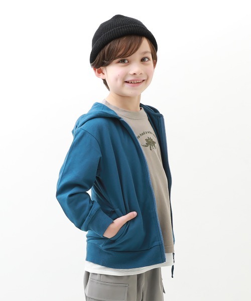 devirock(デビロック)の「無地スウェットジップパーカー(パーカー・キッズ・スモークピンク/カーキ/ネイビー/ヘザーチャコール/ブラック/ライトパープル/パープル系その他/ベージュ/ブルー系その他/グリーン系その他/杢グレー/モカ/グリーン系その他2/ラベンダー/オートミール・80cm/90cm/100cm/110cm/120cm/130cm/140cm/150cm/160cm)」の12枚目の写真