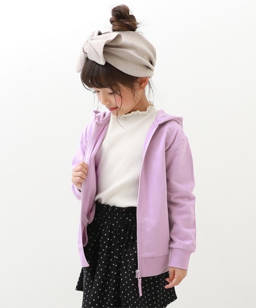 devirock(デビロック)の「無地スウェットジップパーカー(パーカー・キッズ・スモークピンク/カーキ/ネイビー/ヘザーチャコール/ブラック/ライトパープル/パープル系その他/ベージュ/ブルー系その他/グリーン系その他/杢グレー/モカ/グリーン系その他2/ラベンダー/オートミール・80cm/90cm/100cm/110cm/120cm/130cm/140cm/150cm/160cm)」の14枚目の写真