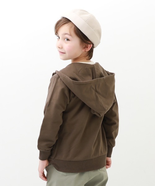 devirock(デビロック)の「無地スウェットジップパーカー(パーカー・キッズ・スモークピンク/カーキ/ネイビー/ヘザーチャコール/ブラック/ライトパープル/パープル系その他/ベージュ/ブルー系その他/グリーン系その他/杢グレー/モカ/グリーン系その他2/ラベンダー/オートミール・80cm/90cm/100cm/110cm/120cm/130cm/140cm/150cm/160cm)」の5枚目の写真