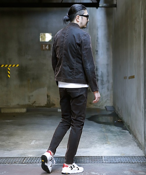 RATTLE TRAP（ラトルトラップ）の「フロッキーデニムシングルライダース（ライダースジャケット・メンズ・ブラック/ブラウン・LL/S/M/L）」の7枚目の写真