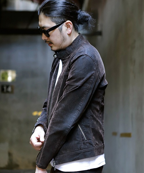 RATTLE TRAP（ラトルトラップ）の「フロッキーデニムシングルライダース（ライダースジャケット・メンズ・ブラック/ブラウン・LL/S/M/L）」の11枚目の写真