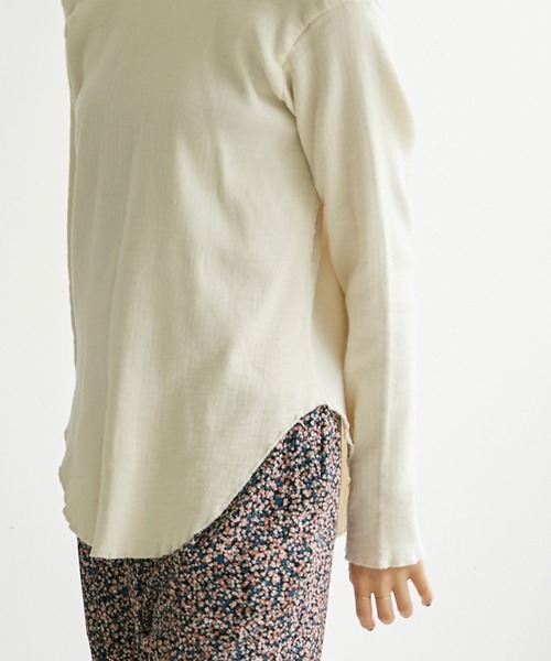 cardo fabrica（カルドファブリカ）の「◇オーガニックWガーゼ 2WAYプルオーバー（Tシャツ/カットソー・レディース・キナリ/ブラック/オレンジ・FREE）」の20枚目の写真