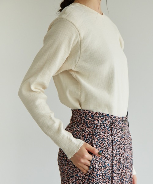 cardo fabrica（カルドファブリカ）の「◇オーガニックWガーゼ 2WAYプルオーバー（Tシャツ/カットソー・レディース・キナリ/ブラック/オレンジ・FREE）」の18枚目の写真