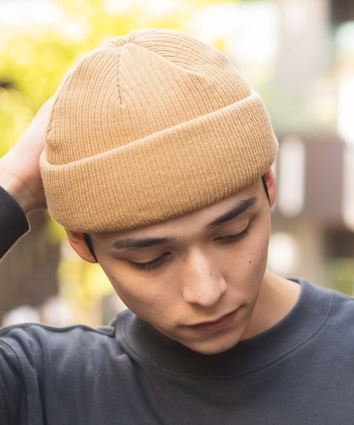 WEGO(ウィゴー)の「WEGO/2WAYショートビーニー(ニットキャップ/ビーニー・メンズ・ブラック/ダークグリーン/ダークオレンジ/イエロー系その他2/ワイン/ブラウン/ネイビー/ブルー/パープル/ホワイト/ベージュ/ライム/ピンク・FREE)」の5枚目の写真