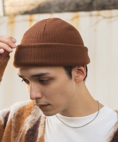 WEGO(ウィゴー)の「WEGO/2WAYショートビーニー(ニットキャップ/ビーニー・メンズ・ブラック/ダークグリーン/ダークオレンジ/イエロー系その他2/ワイン/ブラウン/ネイビー/ブルー/パープル/ホワイト/ベージュ/ライム/ピンク・FREE)」の15枚目の写真