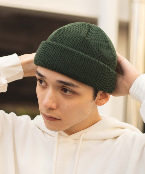 WEGO(ウィゴー)の「WEGO/2WAYショートビーニー(ニットキャップ/ビーニー・メンズ・ブラック/ダークグリーン/ダークオレンジ/イエロー系その他2/ワイン/ブラウン/ネイビー/ブルー/パープル/ホワイト/ベージュ/ライム/ピンク・FREE)」の16枚目の写真