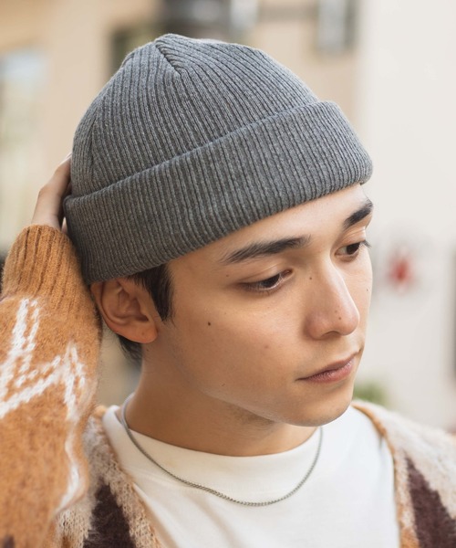 WEGO(ウィゴー)の「WEGO/2WAYショートビーニー(ニットキャップ/ビーニー・メンズ・ブラック/ダークグリーン/ダークオレンジ/イエロー系その他2/ワイン/ブラウン/ネイビー/ブルー/パープル/ホワイト/ベージュ/ライム/ピンク・FREE)」の21枚目の写真