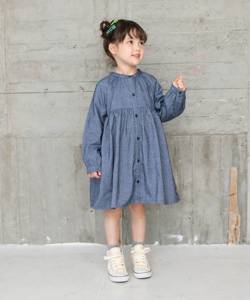 RAGMART(ラグマート)の「バンドカラーワンピース(ワンピース・キッズ・チェック/ブルー/ストライプ・110cm/120cm/130cm/100cm)」の6枚目の写真