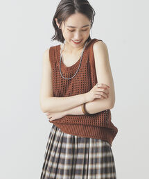 BEAMS LIGHTS | BEAMS LIGHTS / 5ゲージ メッシュ ノースリーブ ニット(タンクトップ)