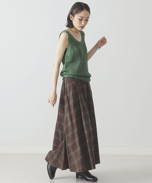 BEAMS LIGHTS(ビームスライツ)の「BEAMS LIGHTS / 5ゲージ メッシュ ノースリーブ ニット(タンクトップ・レディース・ブラウン/グリーン/イエロー系その他3・ONE SIZE)」の12枚目の写真