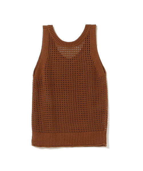 BEAMS LIGHTS(ビームスライツ)の「BEAMS LIGHTS / 5ゲージ メッシュ ノースリーブ ニット(タンクトップ・レディース・ブラウン/グリーン/イエロー系その他3・ONE SIZE)」の14枚目の写真