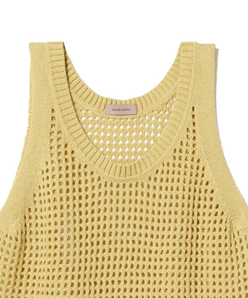 BEAMS LIGHTS(ビームスライツ)の「BEAMS LIGHTS / 5ゲージ メッシュ ノースリーブ ニット(タンクトップ・レディース・ブラウン/グリーン/イエロー系その他3・ONE SIZE)」の16枚目の写真