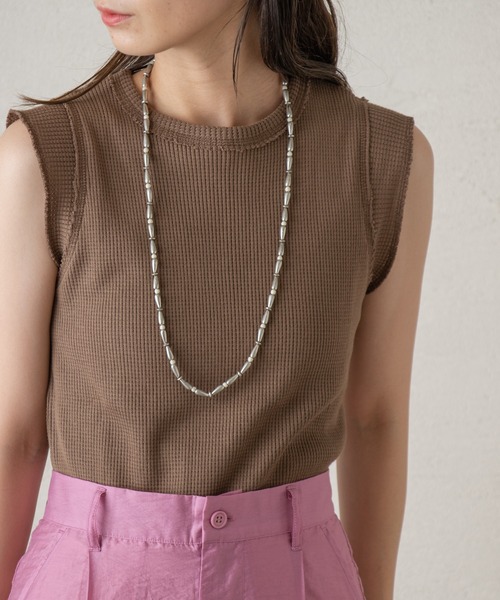 Kastane（カスタネ）の「サーマルカットオフタンク（タンクトップ・レディース・オリーブ/アイボリー/モカ・FREE）」の4枚目の写真