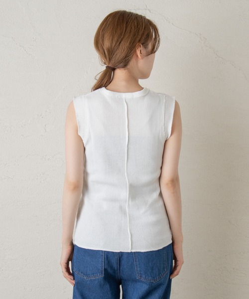 Kastane（カスタネ）の「サーマルカットオフタンク（タンクトップ・レディース・オリーブ/アイボリー/モカ・FREE）」の9枚目の写真