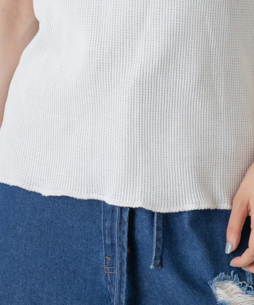 Kastane（カスタネ）の「サーマルカットオフタンク（タンクトップ・レディース・オリーブ/アイボリー/モカ・FREE）」の19枚目の写真