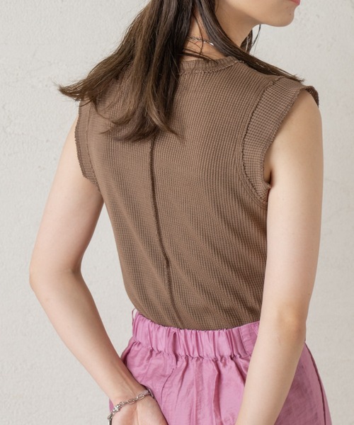 Kastane（カスタネ）の「サーマルカットオフタンク（タンクトップ・レディース・オリーブ/アイボリー/モカ・FREE）」の21枚目の写真