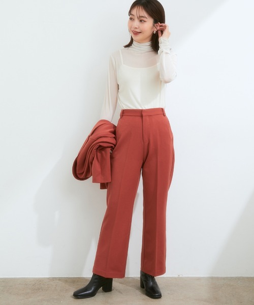 VIS(ビス)の「【セットアップ対応】リラックスした履き心地。美脚フレアパンツ(スラックス・レディース・レンガ/ブラック/ベージュ系その他2・S/M/SS)」の15枚目の写真