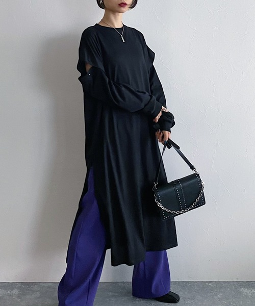 PAGEBOY（ページボーイ）の「2WAYスリーブカットワンピース（ワンピース・レディース・オフホワイト/ブラック/オリーブ・FREE）」の2枚目の写真